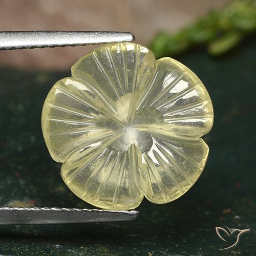5.17ct Natural amarelo médio Quartzo, Flor cortada, Transparente
