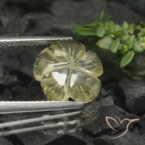 Quartzo amarelo médio Natural 3.38ct, Flor cortada, Transparente