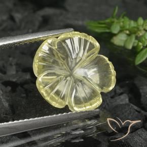 Quartzo amarelo médio Natural 4.17ct, Flor cortada, Transparente