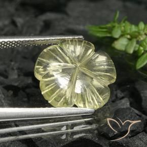 Quartzo amarelo médio Natural 4.17ct, Flor cortada, Transparente