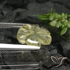 Quartzo amarelo médio Natural 2.88ct, Flor cortada, Transparente