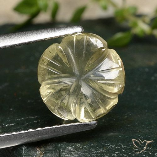 2.71ct Natural Amarelo Creme Pálido Quartzo, Flor cortada, Transparente