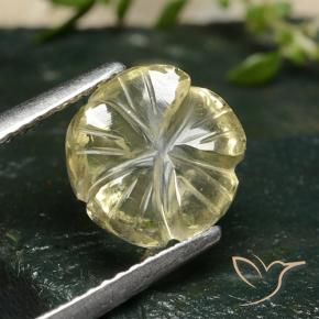 Quartzo Amarelo Creme Pálido Natural 2.71ct, Flor cortada, Transparente