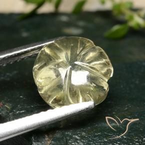 Quartzo Amarelo Creme Pálido Natural 2.71ct, Flor cortada, Transparente
