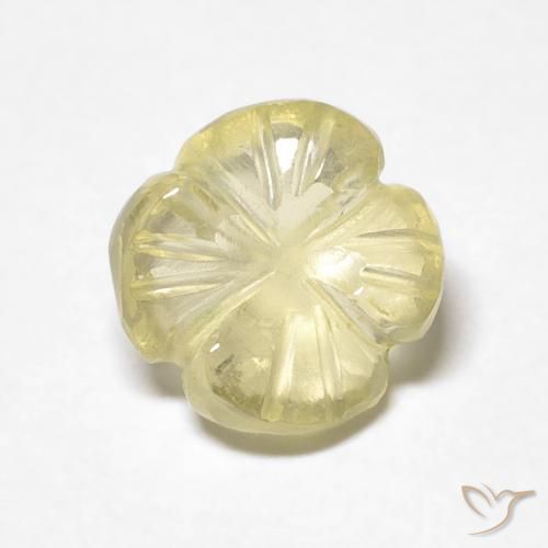 1.89ct Natural Luz amarela Quartzo, Flor cortada, Transparente