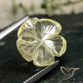 Quartzo Amarelo Creme Pálido Natural 3.47ct, Flor cortada, Transparente