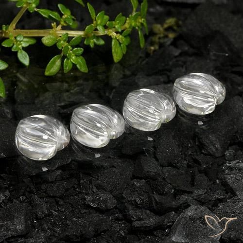 Pedras preciosas de quartzo branco natural de 6,37 ct, formato de coração, transparente