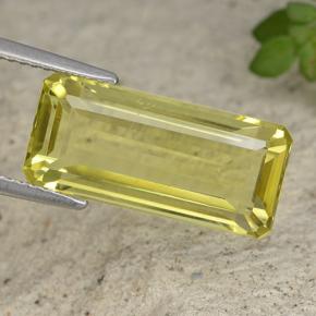 Quartzo amarelo natural 8,57ct, corte esmeralda, VVS-VS
