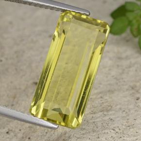 Quartzo amarelo natural 8,57ct, corte esmeralda, VVS-VS