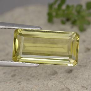 Quartzo amarelo natural 5,93ct, corte esmeralda, VVS-VS