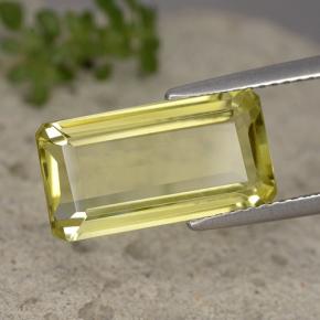 Quartzo amarelo natural 5,93ct, corte esmeralda, VVS-VS