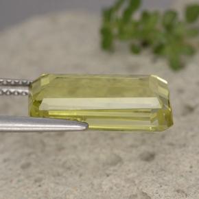 Quartzo amarelo natural 5,93ct, corte esmeralda, VVS-VS