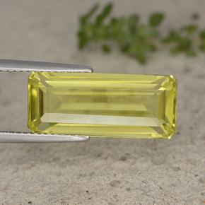 Quartzo amarelo natural 8,95ct, corte esmeralda, VVS-VS