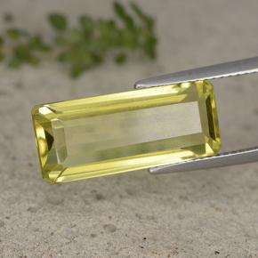 Quartzo amarelo natural 8,95ct, corte esmeralda, VVS-VS