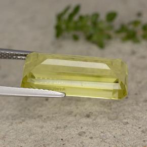 Quartzo amarelo natural 8,95ct, corte esmeralda, VVS-VS