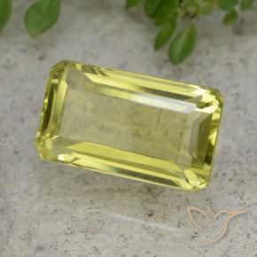 Quartzo amarelo natural 10,23ct, corte esmeralda, VVS-VS