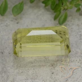 Quartzo amarelo natural 10,23ct, corte esmeralda, VVS-VS