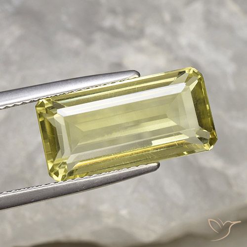 8.03ct Natural Amarelo Abacaxi Quartzo, Corte Esmeralda, VVS-VS