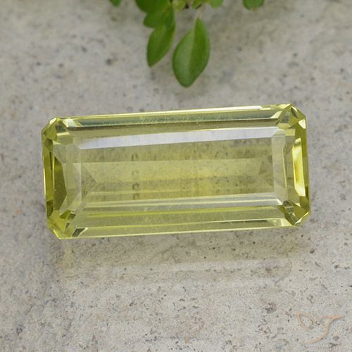 6.44ct Natural Verde amarelo Quartzo, Corte Esmeralda, VVS-VS
