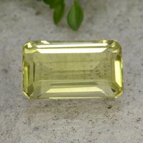 Quartzo amarelo natural 6,60ct, corte esmeralda, VVS-VS