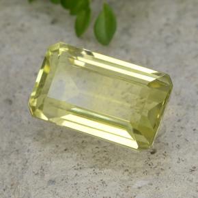Quartzo amarelo natural 6,60ct, corte esmeralda, VVS-VS
