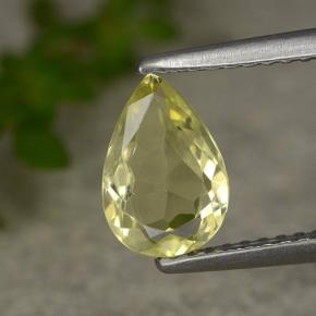 Quartzo amarelo natural 0,84ct, formato de pêra, VVS-VS