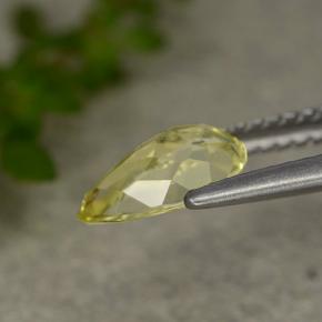 Quartzo amarelo natural 0,84ct, formato de pêra, VVS-VS