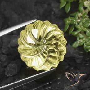 Quartzo Milho Amarelo Claro Natural 13.38ct, Flor cortada, Transparente