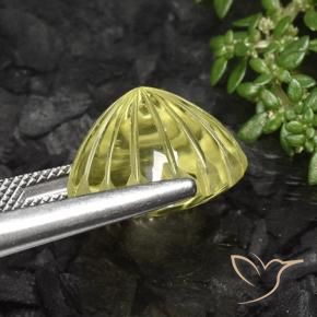Quartzo Milho Amarelo Claro Natural 13.38ct, Flor cortada, Transparente