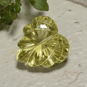 Quartzo amarelo médio Natural 12.42ct, Flor cortada, Transparente
