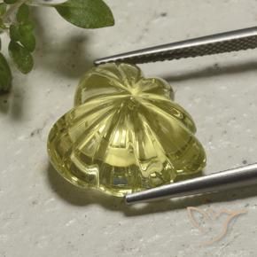 Quartzo amarelo médio Natural 12.42ct, Flor cortada, Transparente