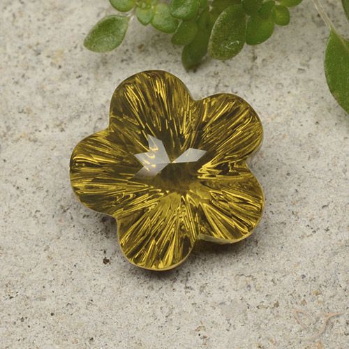 6.05ct Natural ouro médio Quartzo, Flor cortada, Transparente