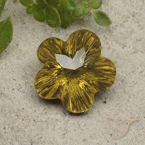 Quartzo ouro médio Natural 6.05ct, Flor cortada, Transparente