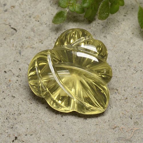 9.29ct Natural amarelo suave Quartzo, Flor cortada, Transparente