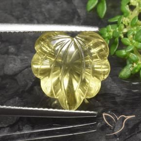Quartzo Amarelo Abacaxi Claro Natural 8.86ct, Flor cortada, Transparente
