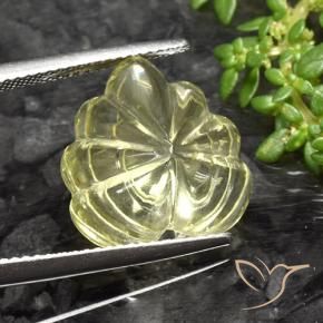 Quartzo Lagoa Amarela Natural 8.67ct, Flor cortada, Transparente