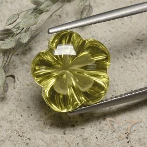 Quartzo Lagoa Amarela Natural 10.09ct, Flor cortada, Transparente