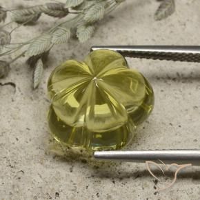 Quartzo Lagoa Amarela Natural 10.09ct, Flor cortada, Transparente