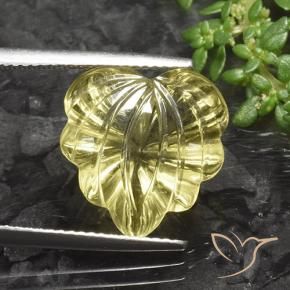 Quartzo Amarelo claro Natural 10.17ct, Flor cortada, Transparente