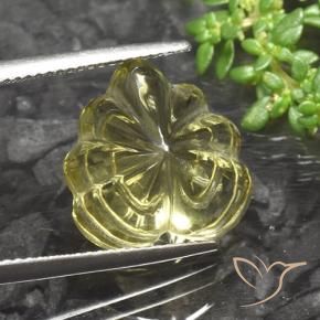 Quartzo Amarelo claro Natural 10.17ct, Flor cortada, Transparente