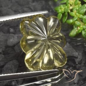 Quartzo Amarelo claro médio Natural 9.11ct, Flor cortada, Transparente