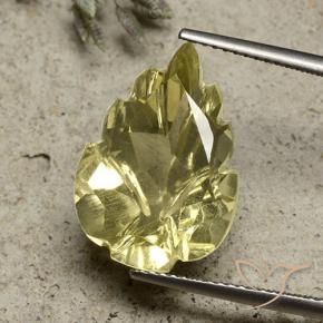 Quartzo Lagoa Amarela Natural 10.32ct, Flor cortada, Transparente