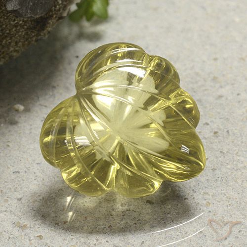 9.86ct Natural Amarelo claro médio Quartzo, Flor cortada, Transparente