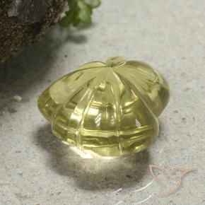Quartzo Amarelo claro médio Natural 9.86ct, Flor cortada, Transparente
