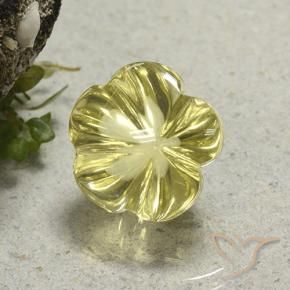 Quartzo Amarelo claro médio Natural 9.60ct, Flor cortada, Transparente
