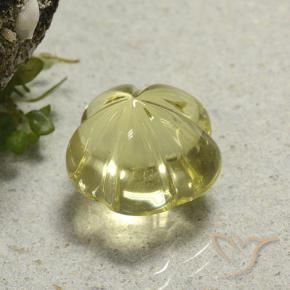 Quartzo Amarelo claro médio Natural 9.60ct, Flor cortada, Transparente