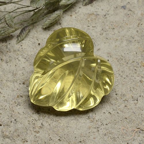 7.48ct Natural Amarelo claro Quartzo, Flor cortada, Transparente