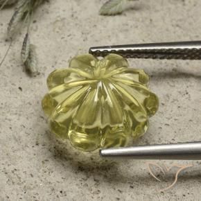 Quartzo Amarelo claro Natural 6.19ct, Flor cortada, Transparente