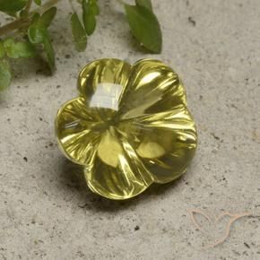 Quartzo Amarelo claro Natural 10.17ct, Flor cortada, Transparente