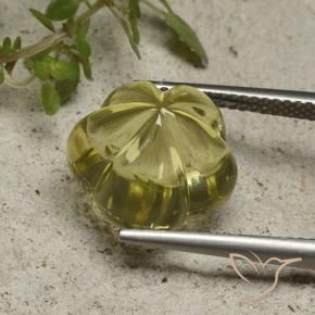 Quartzo Amarelo claro Natural 10.17ct, Flor cortada, Transparente